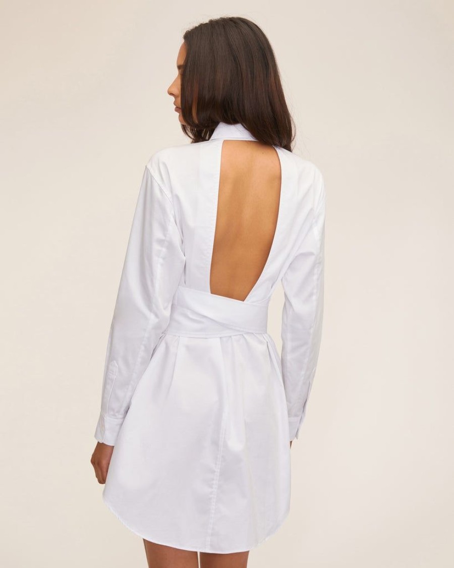 Women Marissa Webb | Brett Cotton U-Back Mini Dress In White