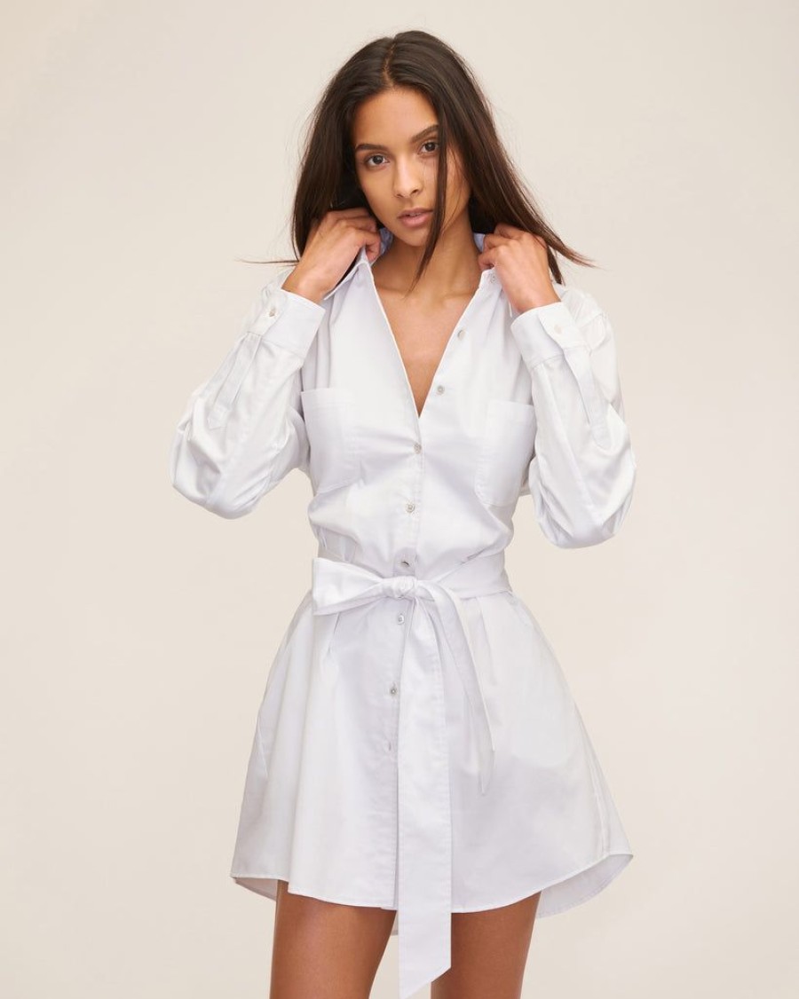 Women Marissa Webb | Brett Cotton U-Back Mini Dress In White