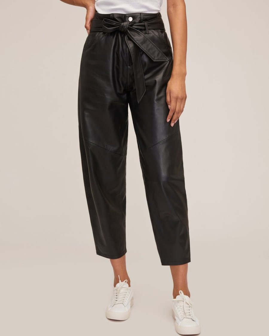 Women Marissa Webb | Stevie Barrel Leg Leather Pant In Black