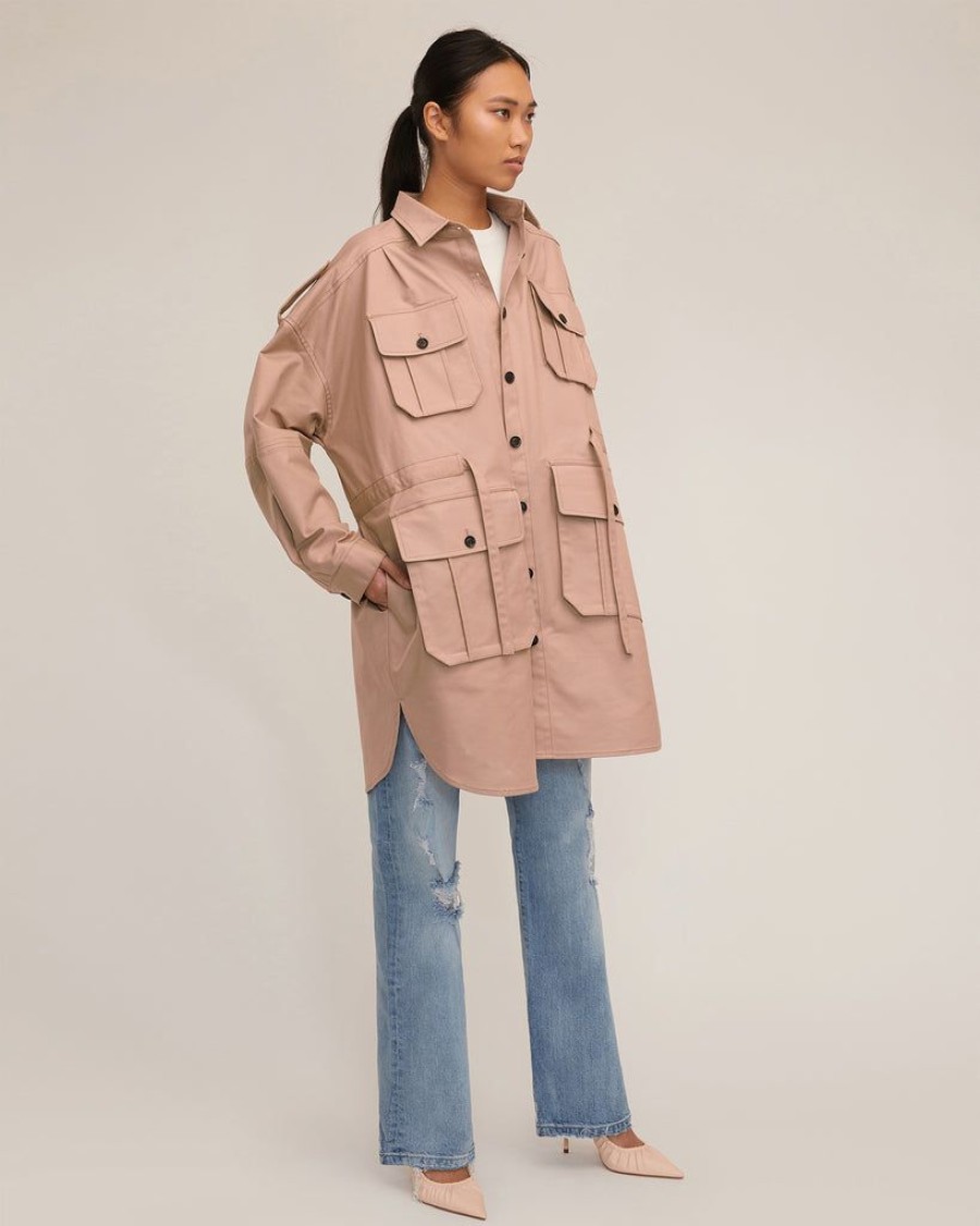 Women Marissa Webb | Dante Crisp Canvas Utility Jacket Warm Sand