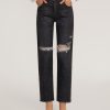 Women Marissa Webb | Dylan Distressed Washed Denim Pant In Faded Black Stone Wash