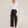 Women Marissa Webb | Dixon Leather Paper Bag Cropped Pant In Black