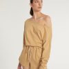 Women Marissa Webb | Marlo Drop Shoulder Knit Romper In Sedona