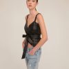 Women Marissa Webb | Raya Leather Wrap Vest Black