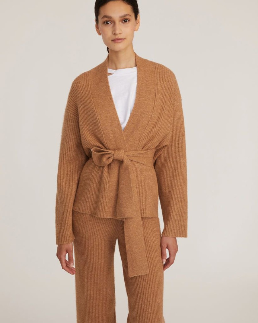 Women Marissa Webb | Kyrie Cashmere Blend Cropped Cardigan In Camel