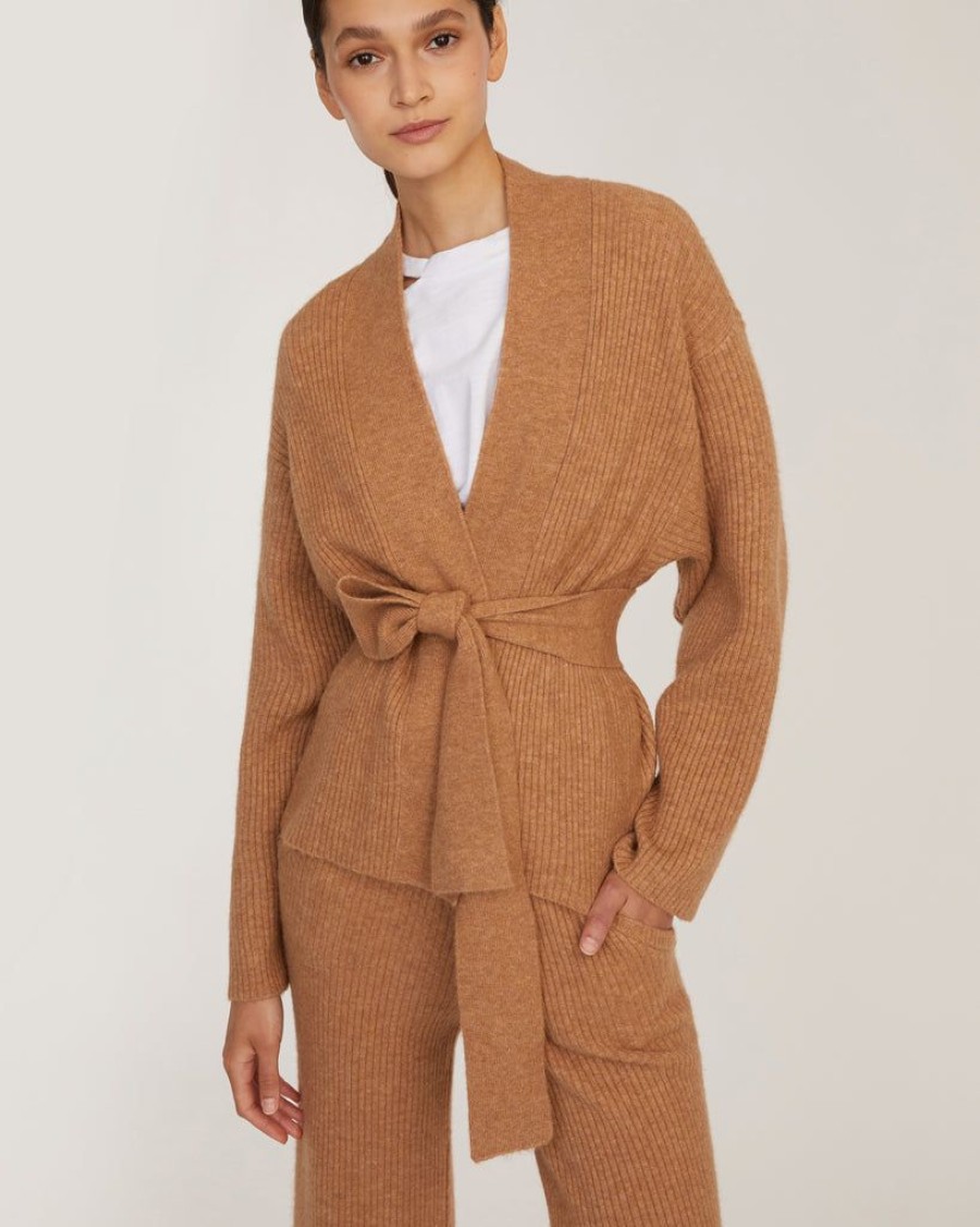 Women Marissa Webb | Kyrie Cashmere Blend Cropped Cardigan In Camel