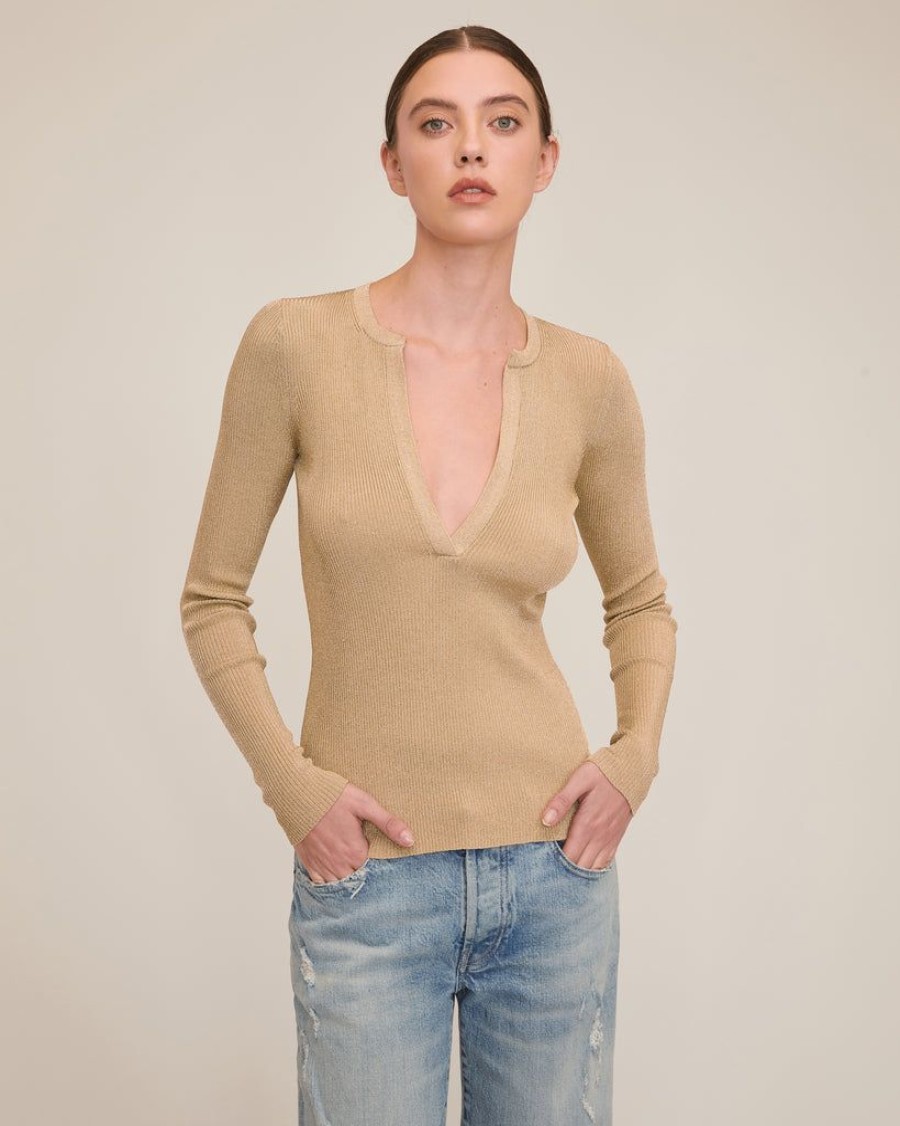 Women Marissa Webb | Daria Ribbed Sweater Henley Midas