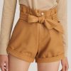 Women Marissa Webb | Banks Paper Bag Leather Boyfriend Short Fawn