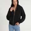 Women Marissa Webb | Finley Plush Drop Shoulder Zip Front Hoodie In Black