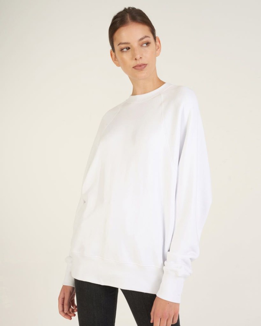 Women Marissa Webb | So Uptight Drop Raglan French Terry Sweatshirt In White