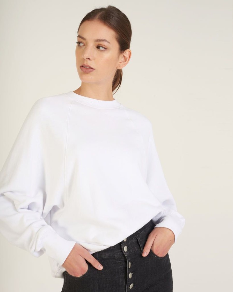 Women Marissa Webb | So Uptight Drop Raglan French Terry Sweatshirt In White