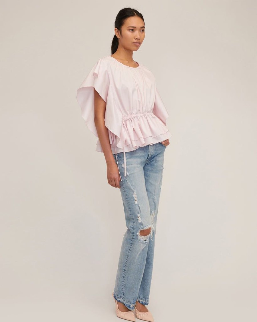 Women Marissa Webb | Lincoln Cotton Trapeze Top In Soft Pink