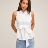 Women Marissa Webb | Cooper Tuxedo Bib Trapeze Sateen Wrap Top White