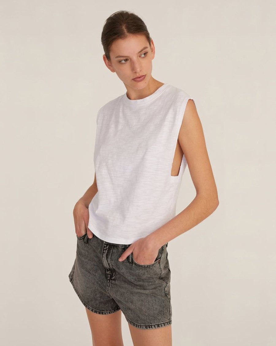 Women Marissa Webb | So Relaxed Slub Jersey Muscle Tee In White