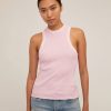 Women Marissa Webb | Stretch Waffle Bay Slim Knit Tank In Peony