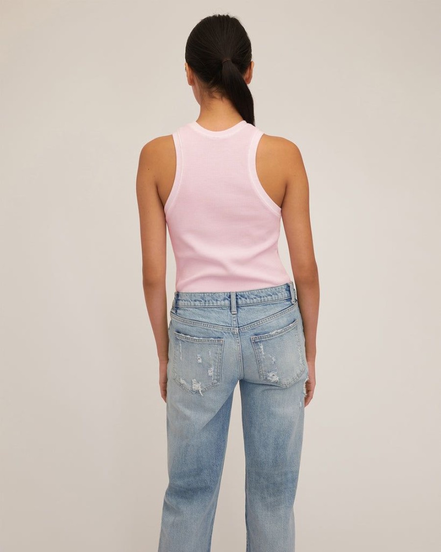 Women Marissa Webb | Stretch Waffle Bay Slim Knit Tank In Peony