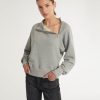 Women Marissa Webb | So Uptight French Terry Funnel Neck Zip Sweatshirt In Heather Grey