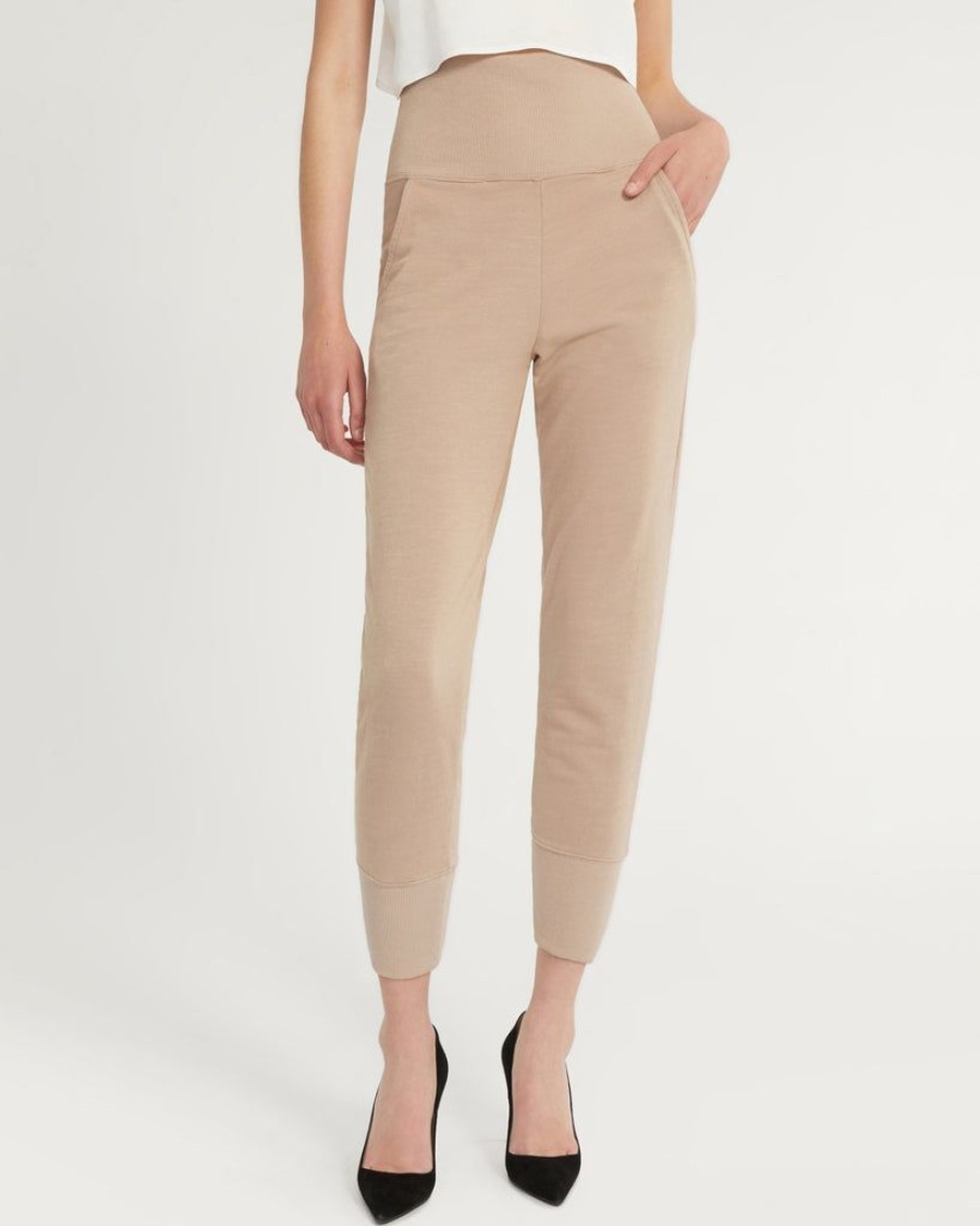 Women Marissa Webb | So High Waisted Slub Cotton Sweatpant In Stone Taupe