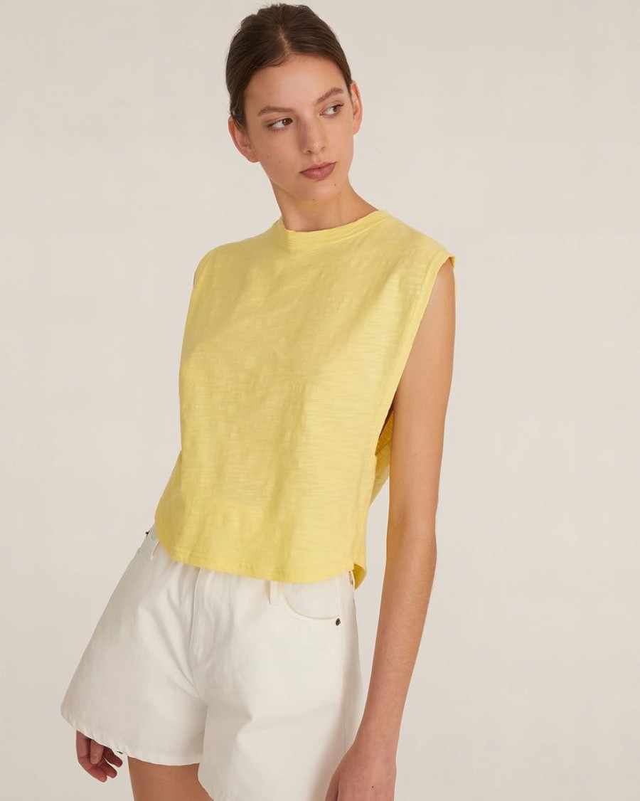 Women Marissa Webb | So Relaxed Slub Jersey Muscle Tee In Citrine