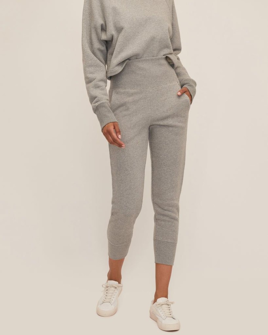 Women Marissa Webb | So High Waisted French Terry Sweatpants In Heather Grey