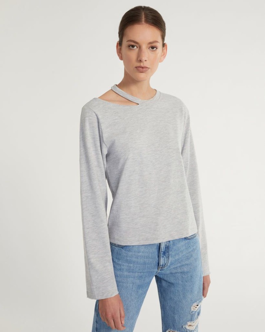 Women Marissa Webb | Tate Cut Out Long Sleeve In Light Heather Grey