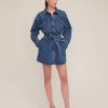 Women Marissa Webb | Skylar Denim Tunic Dress In Indigo Rinse Wash