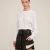 Women Marissa Webb | So Uptight Waffle Knit Crewneck In White