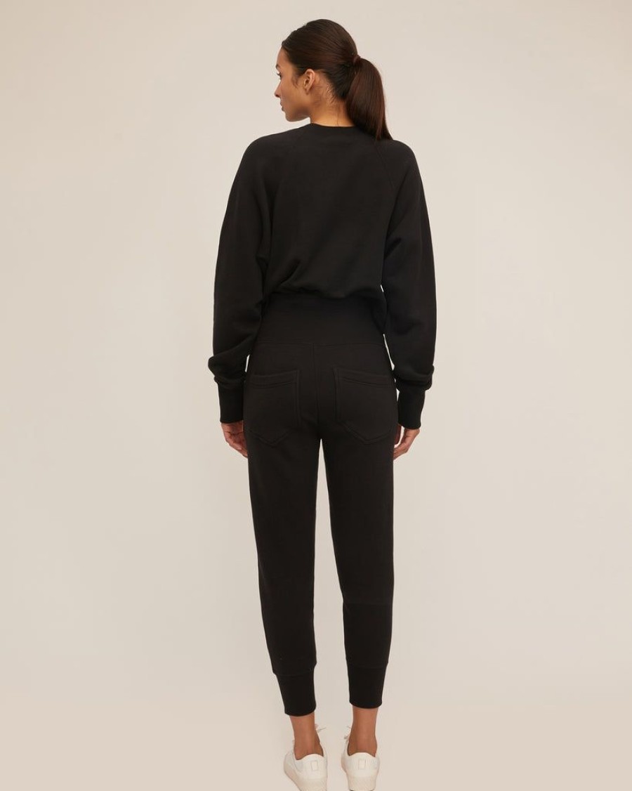 Women Marissa Webb | So Uptight Cropped Raglan French Terry Sweatshirt In Black