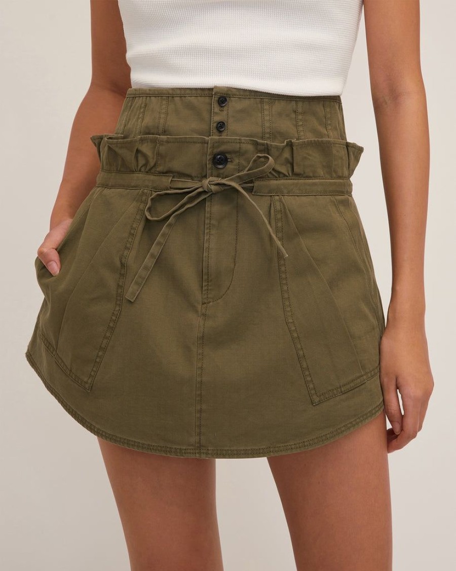 Women Marissa Webb | Layla Canvas Corset Cargo Mini Skirt Military Green