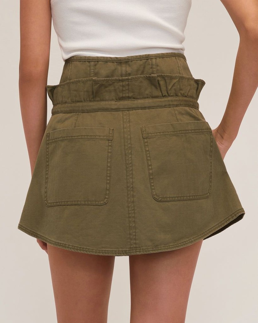 Women Marissa Webb | Layla Canvas Corset Cargo Mini Skirt Military Green