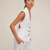 Women Marissa Webb | Enzo Linen Open Back Vest In White Linen White