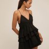 Women Marissa Webb | Lucia Tiered Mini Dress In Linen Black