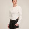 Women Marissa Webb | Lucy Washed Canvas Seamed Top Soft White