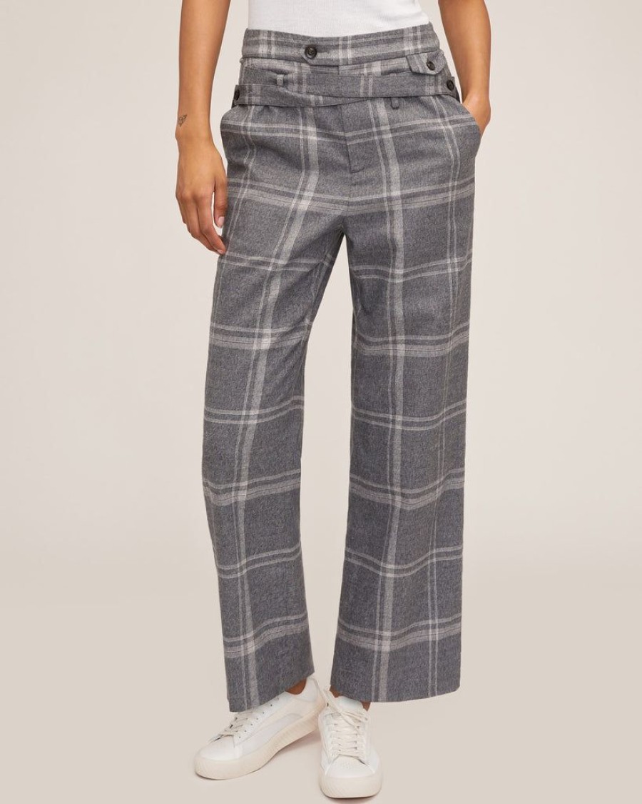 Women Marissa Webb | Artie Wrap Strap Pant Steel Plaid