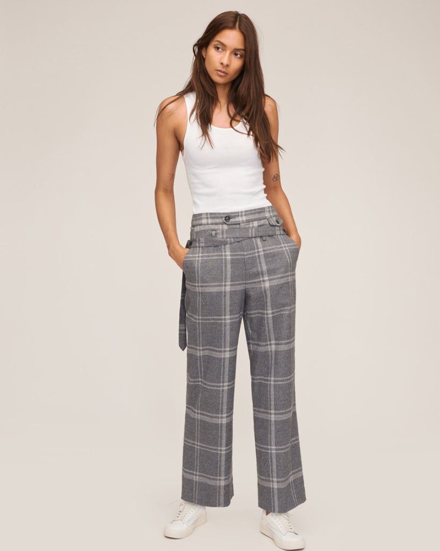 Women Marissa Webb | Artie Wrap Strap Pant Steel Plaid