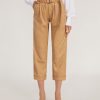 Women Marissa Webb | Dixon Leather Paper Bag Cropped Pant In Desert