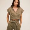 Women Marissa Webb | Rowe Washed Canvas Drop Shoulder Top Military Green