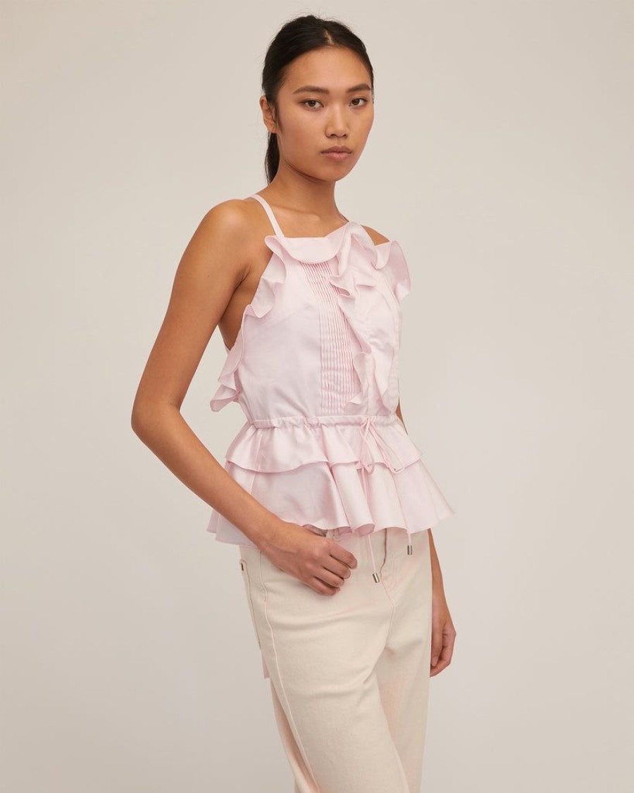 Women Marissa Webb | Bex Ruffle Apron Top In Soft Pink