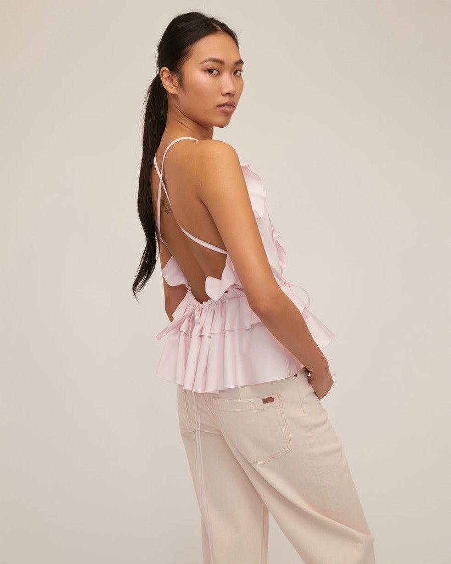 Women Marissa Webb | Bex Ruffle Apron Top In Soft Pink