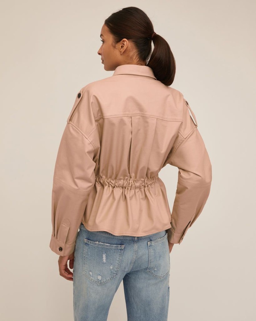 Women Marissa Webb | Dante Crisp Canvas Cropped Utility Jacket Warm Sand