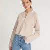 Women Marissa Webb | So Uptight Lightweight Slub Cotton Plunge Henley In Quartz