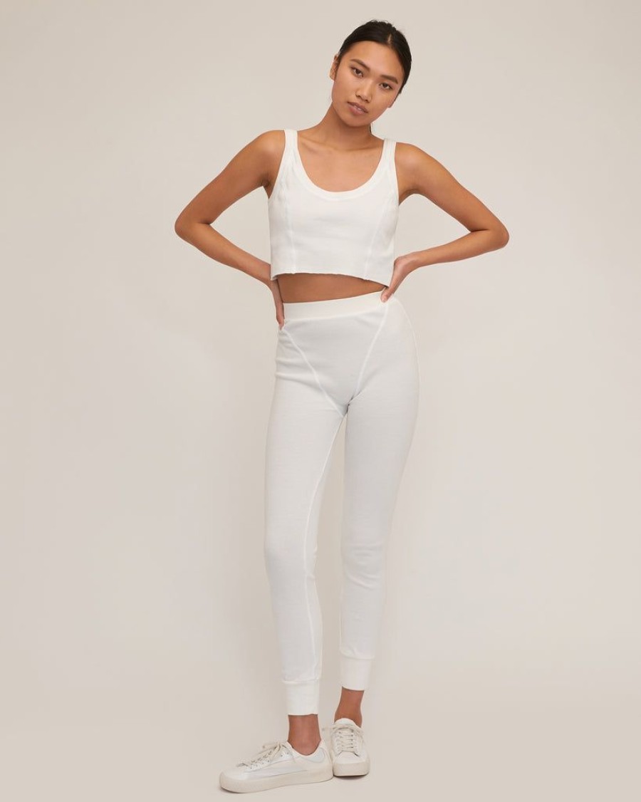 Women Marissa Webb | Stretch Waffle Aden Seamed Pant In Off White