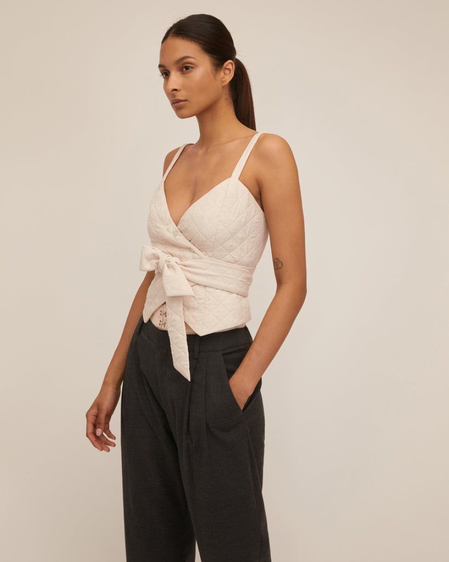 Women Marissa Webb | Raya Quilted Wrap Vest Quilted Ivory