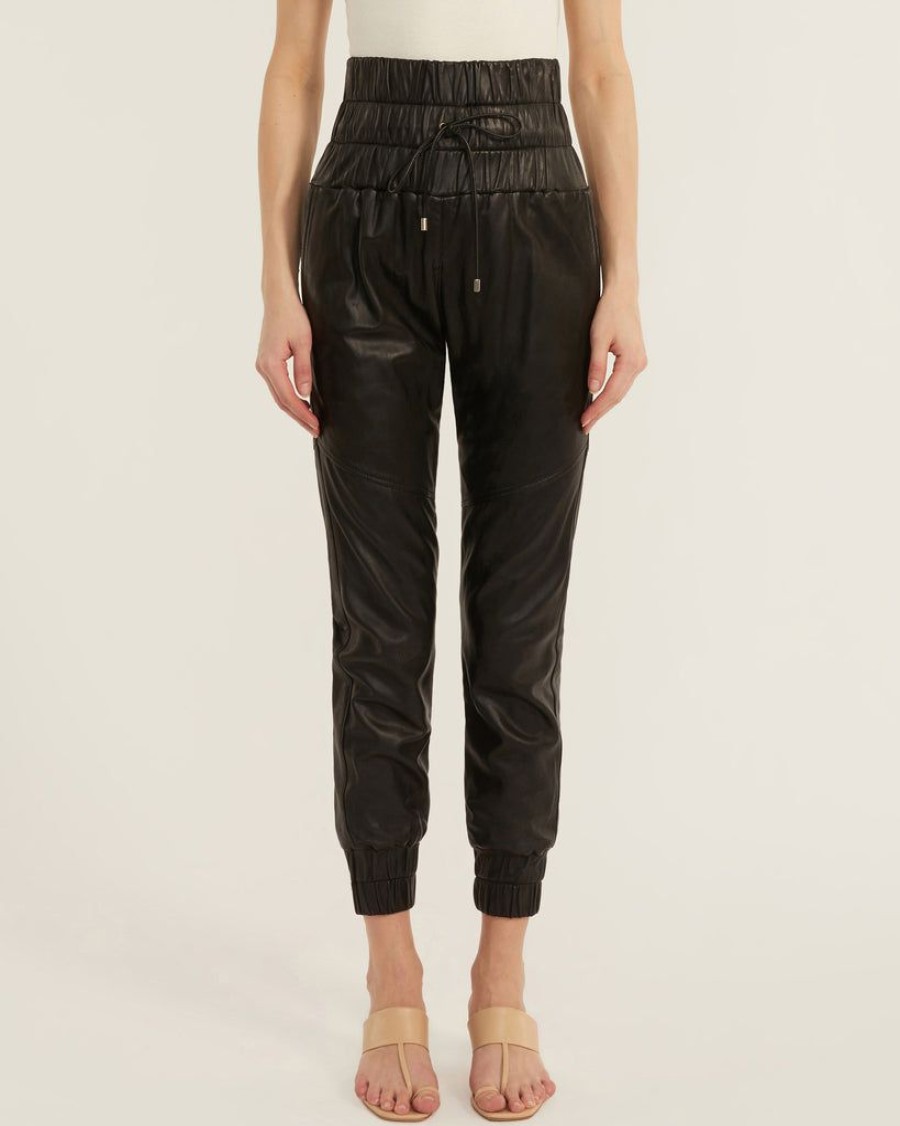 Women Marissa Webb | Dalton Leather Jogger In Black