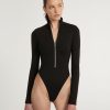 Women Marissa Webb | Zip Front Bodysuit Black