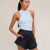 Women Marissa Webb | Stretch Waffle Bay Slim Knit Tank In Sky Blue