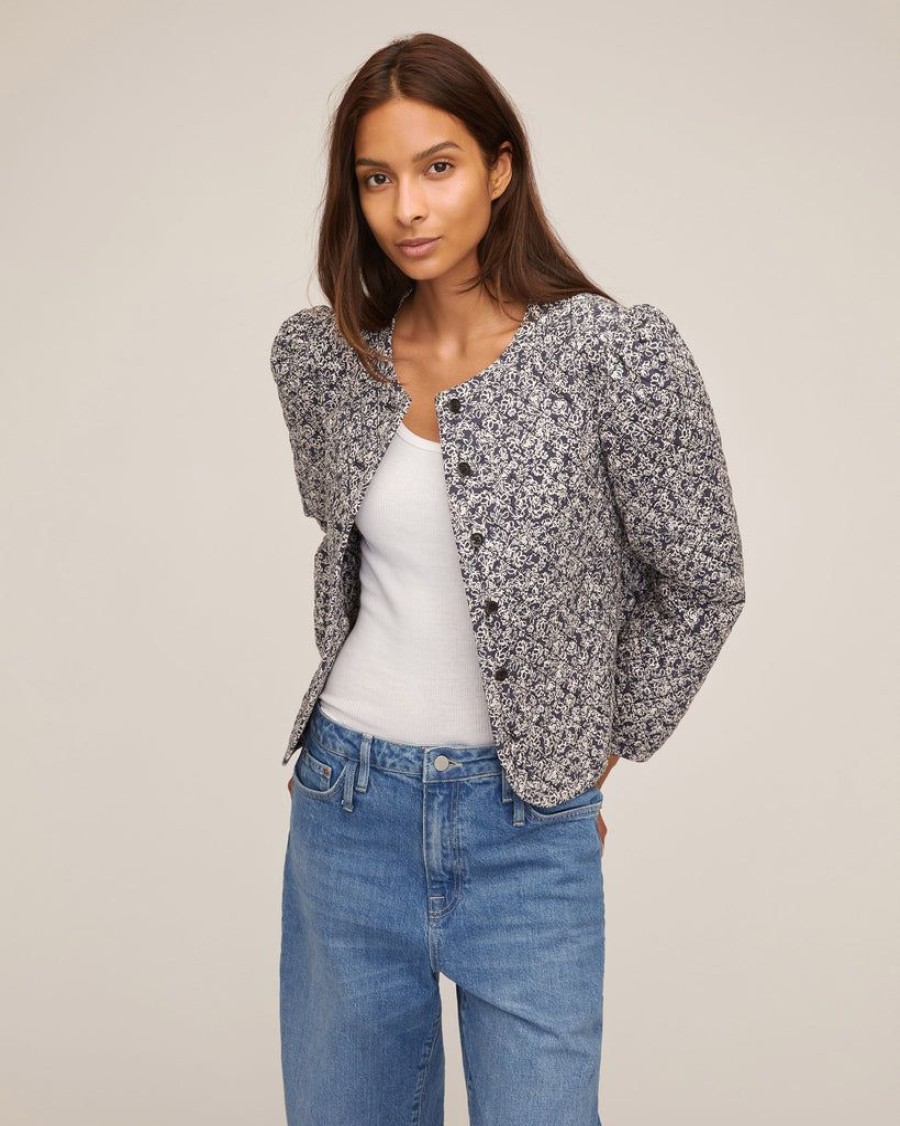 Women Marissa Webb | Albie Quilted Floral Shirt Jacket Quilted Midnight Floral