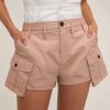 Women Marissa Webb | Easton Contrast Corset Cargo Short White Sandshell Combo