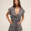 Women Marissa Webb | Rowe Lightweight Flannel Drop Shoulder Top In Fog Grey Plaid