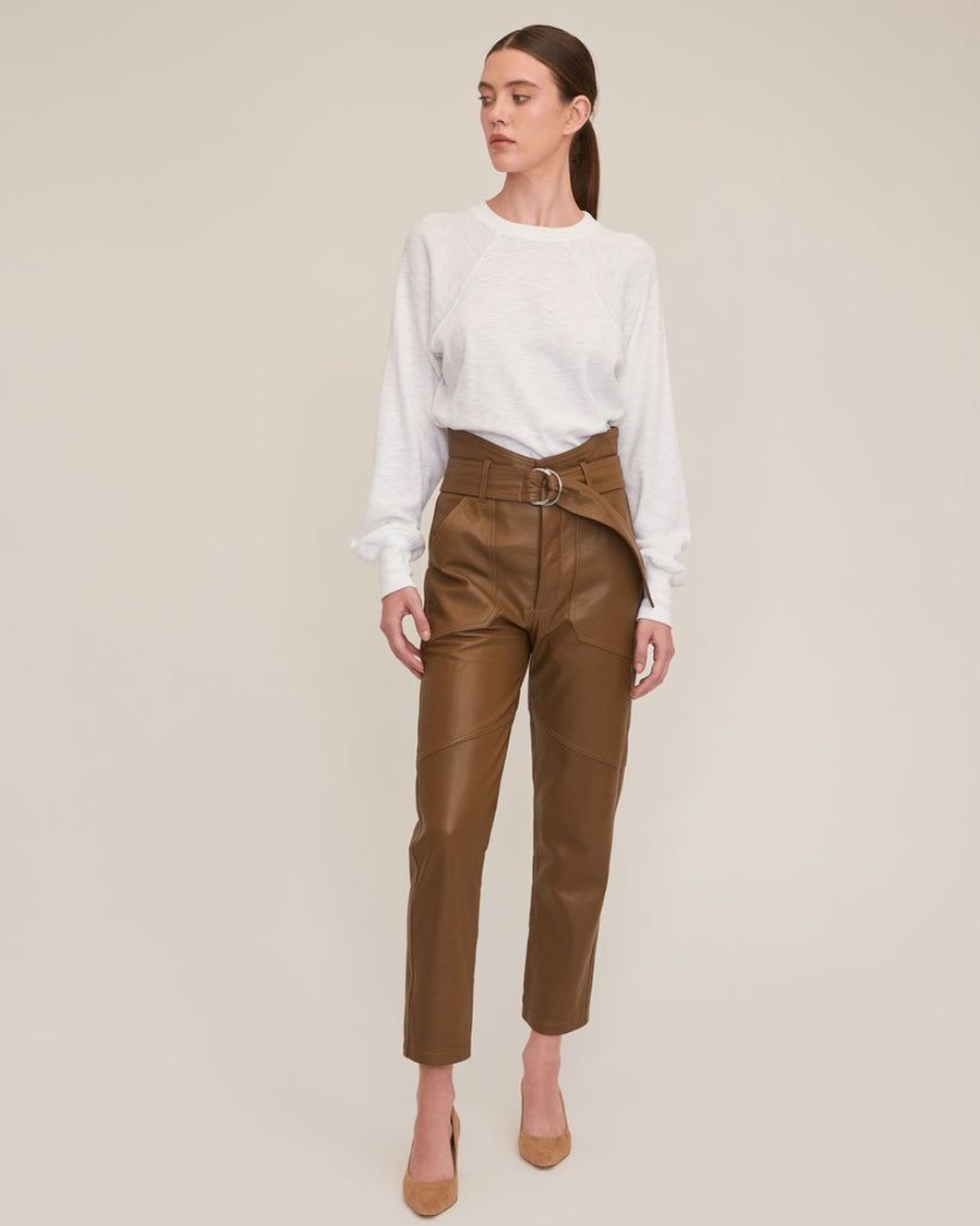 Women Marissa Webb | Bennett Patch Pocket Leather Pant In Sandstone